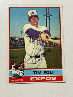 Tim Foli - 1976 Topps #397 signed Montreal Expos With Religious inscription
