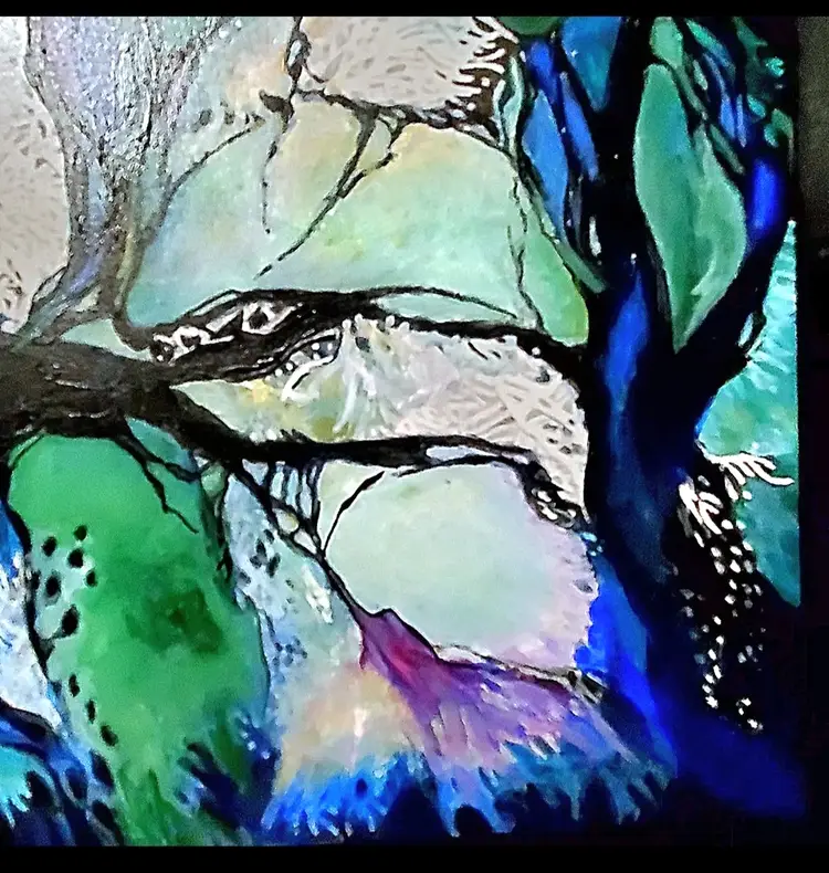 🧡 Original Artwork 8 x 11" Acrylic Painting on Hardback Book Cover Table Top Or Hangs on Wall Art With Jute Cord