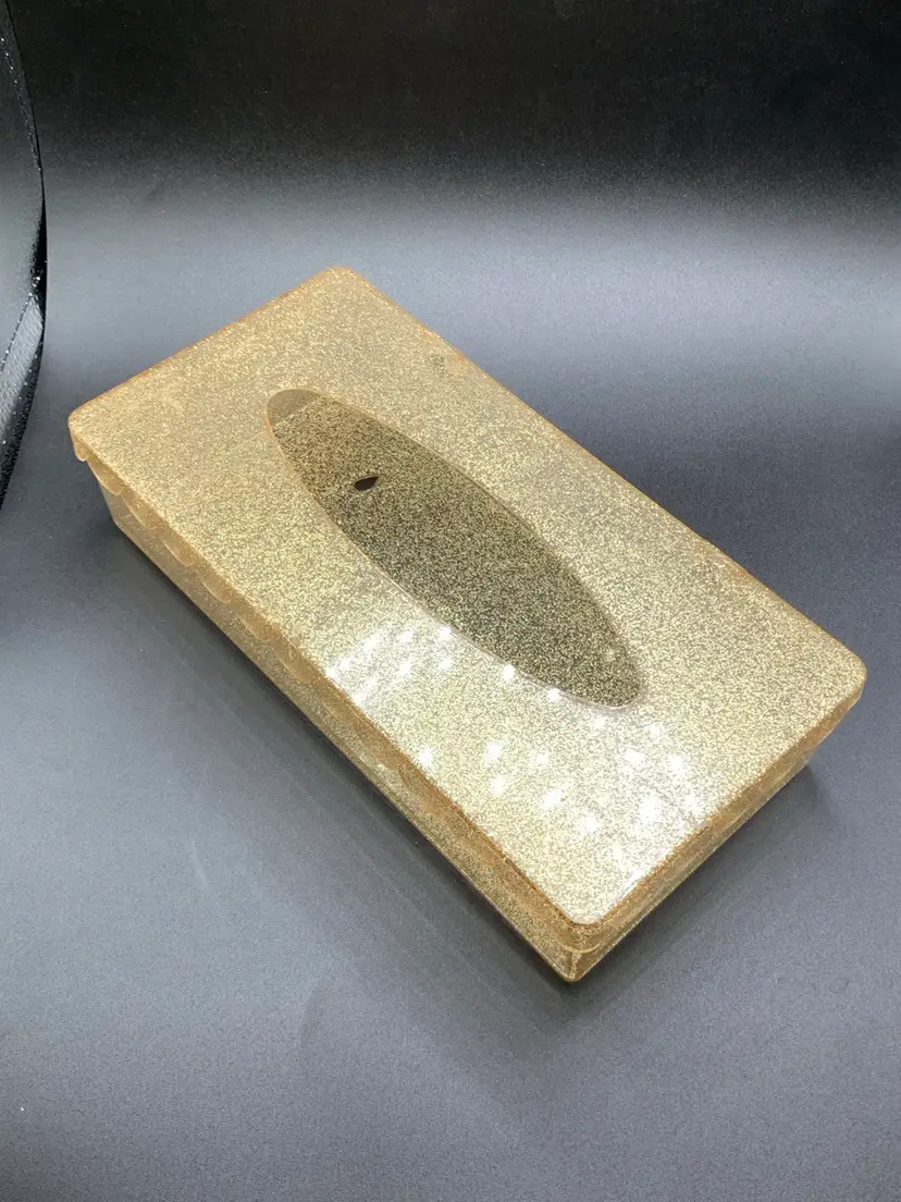 Vintage Gold Ransburg Tissue Box Holder