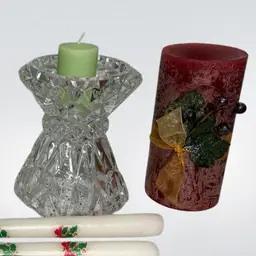 #1 Mikasa Rainier reversible multi-use candle holder,lead crystal, faceted, geometric cut-glass design