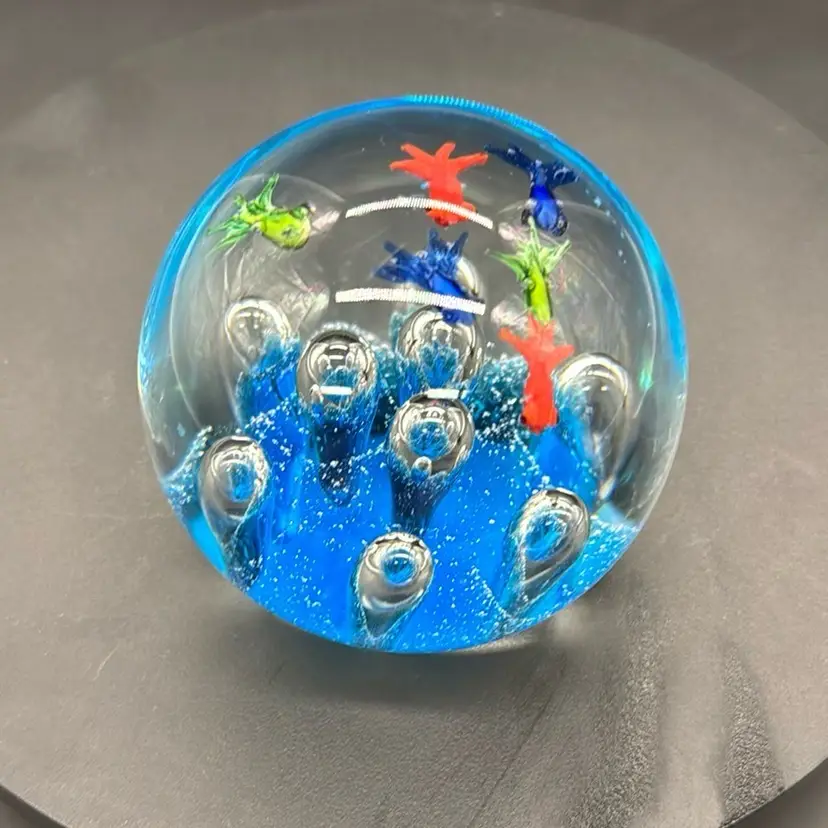 Vintage Gold Fish Swimming Paper Weight