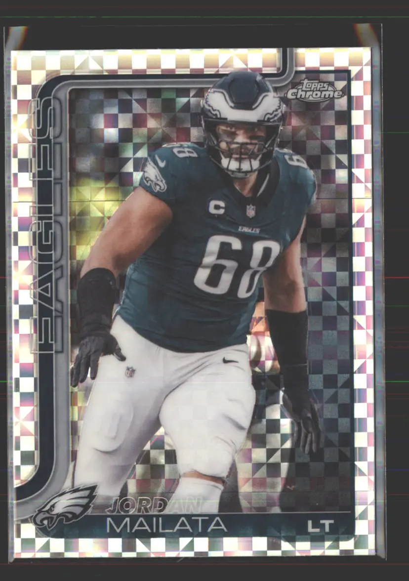 Jordan Mailata 2025 Topps Chrome X-Fractor #245 - (142) - Philadelphia Eagles