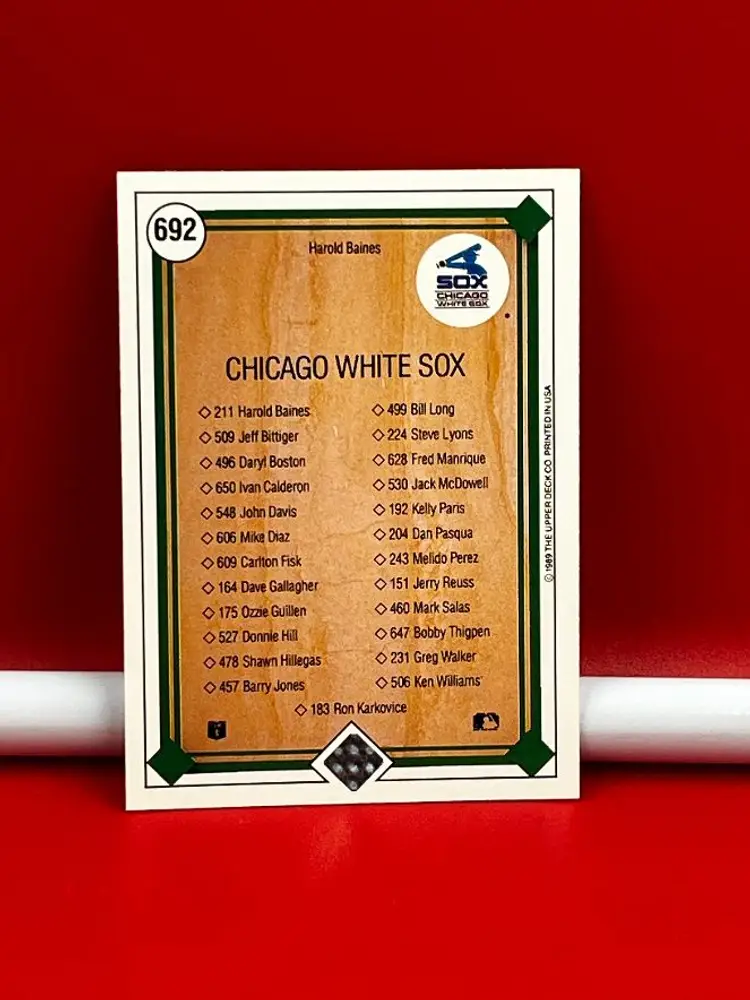 1989 Upper Deck Collector Baseball Card Club White Sox Harold Baines #692