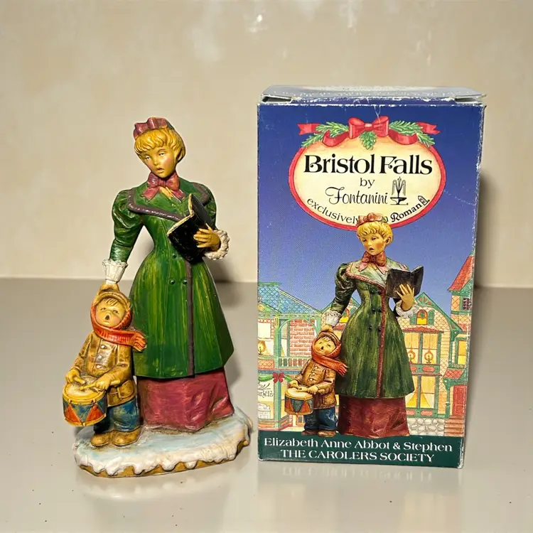 Fontanini Bristol Falls The Carolers Society Anne Abbot & Stephen 1992