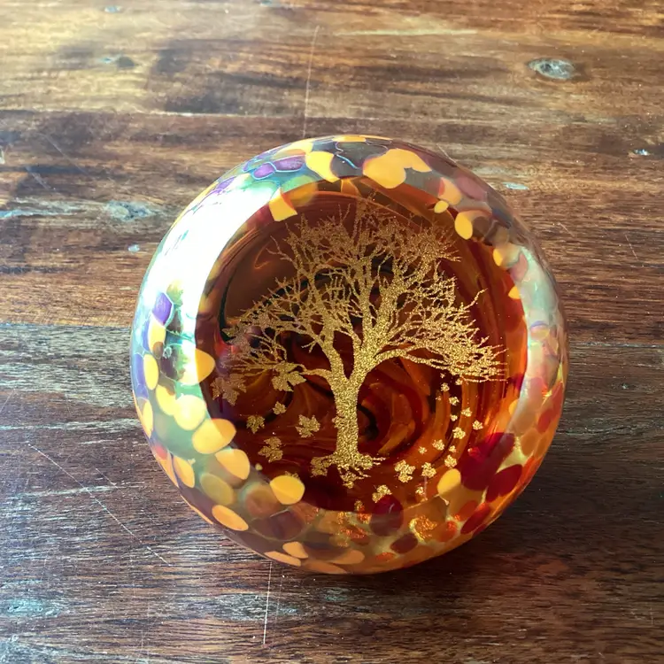 Vintage 1981 GES Autumn Beauty Paperweight, 3 In
