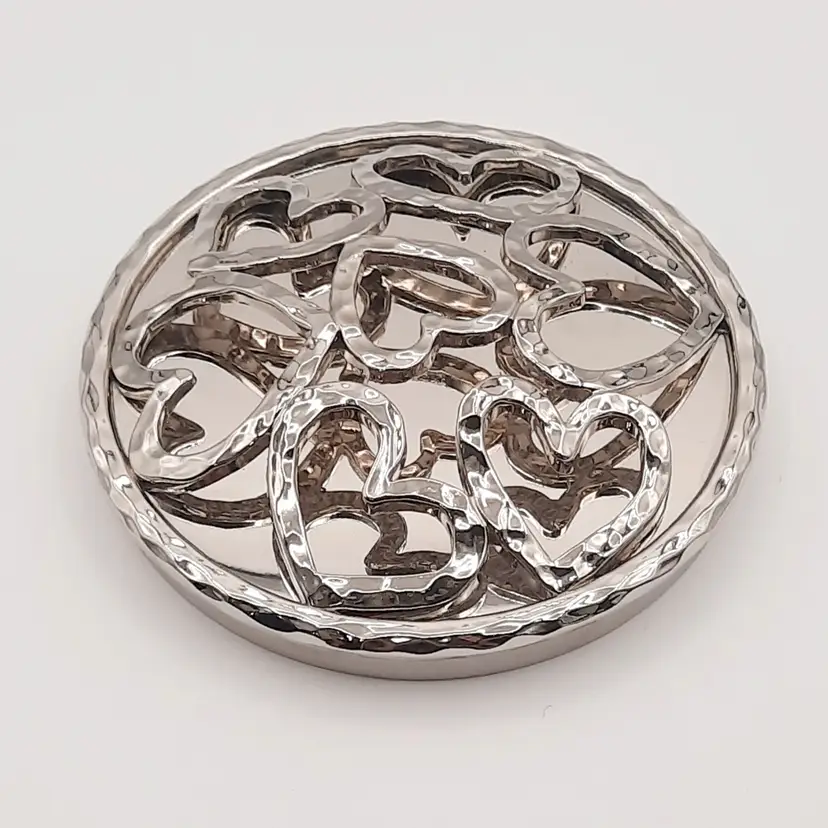 Michael Aram Silver Hearts Candle Lid Topper (Lid Only)