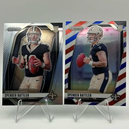 SPENCER RATTLER 2 CARD ROOKIE LOT. 2024 PRIZM IMAGE VARIATION SILVER. 2024 PRIZM RED WHITE & BLUE,
