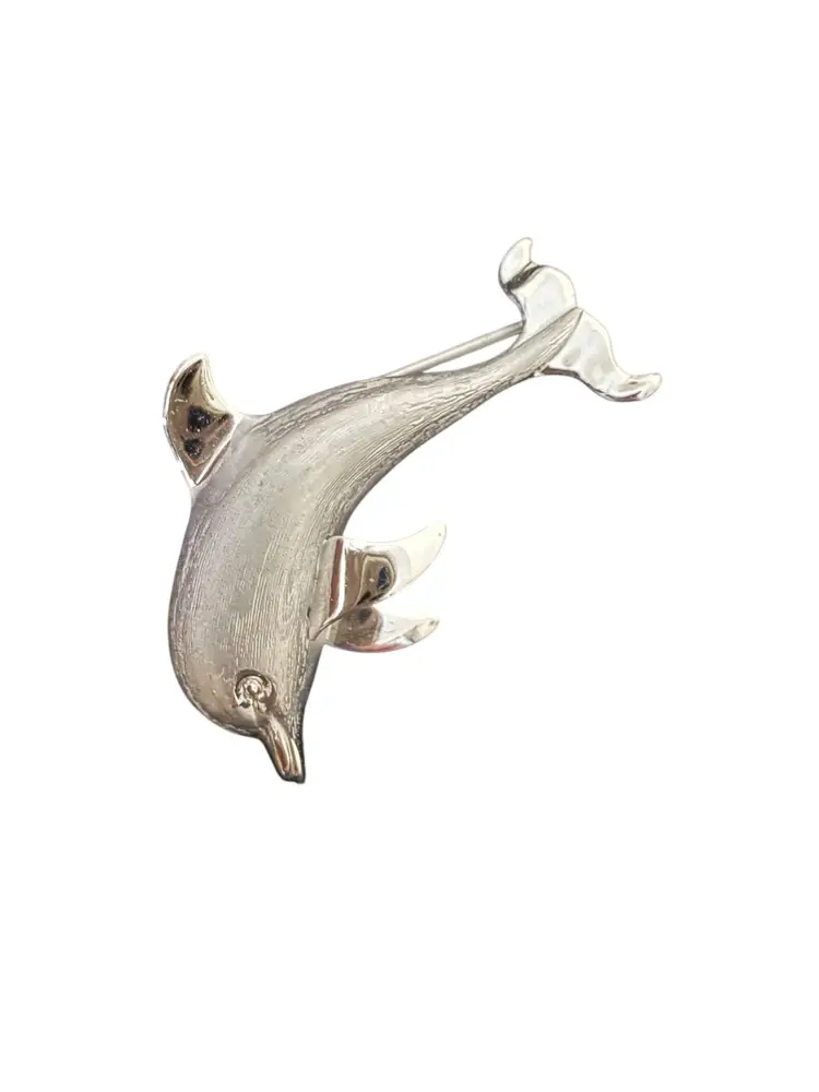 Beau Sterling Dolphin Brooch