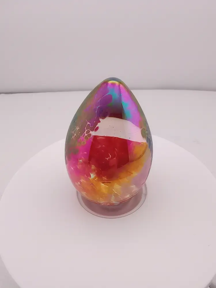 Mt. St. Helens ash oil slick paperweight, 1990