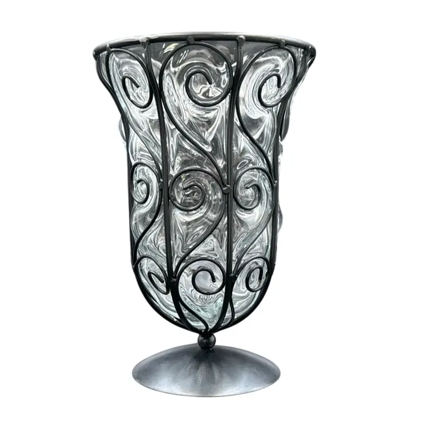 #01 Vintage Caged glass flower vase