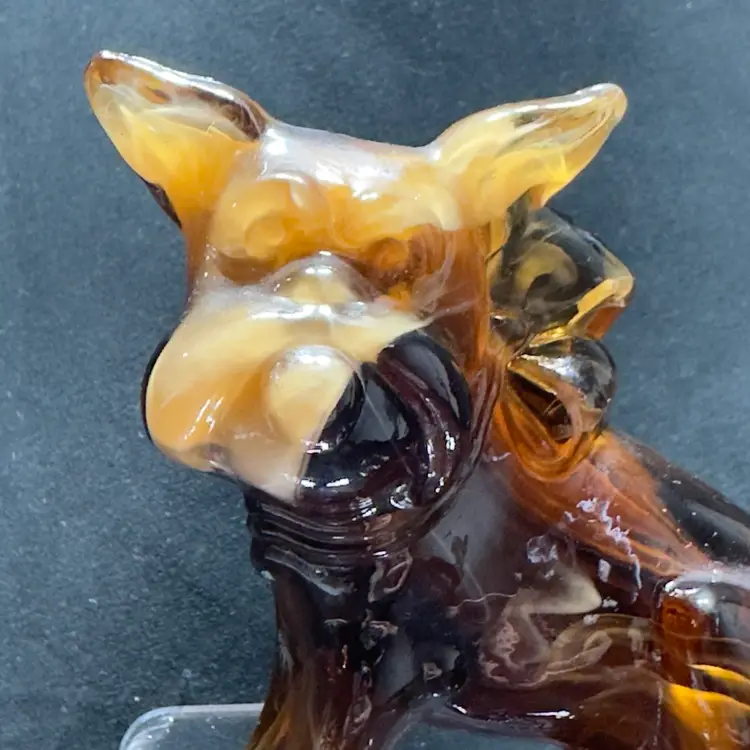 #1611 Slag Glass Bulldog Imperial Dark Amber