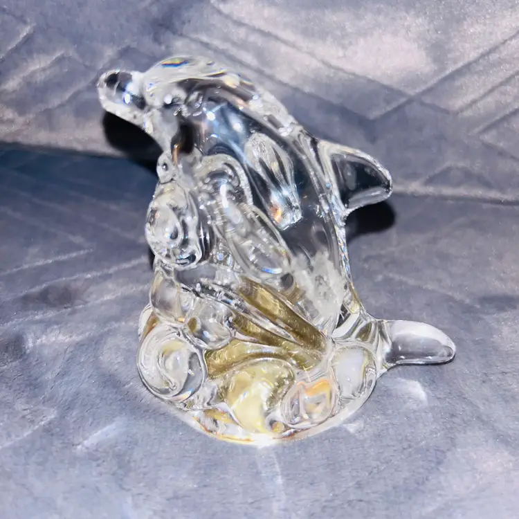 Vintage Lenox Fine Crystal Dolphin Salt & Pepper Shaker Set