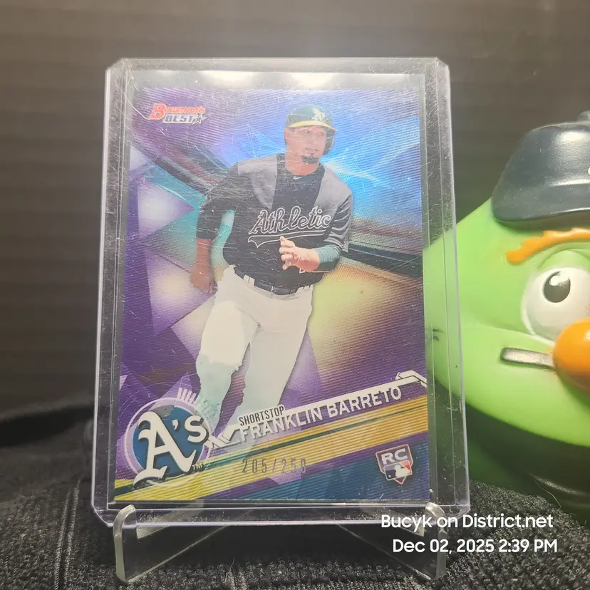 2017 Bowman's Best Purple - Franklin Barreto Oakland Athletics 205/250