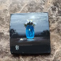 Miniature Oil Painting On Masonite Board Signed By The Artist Free Shipping