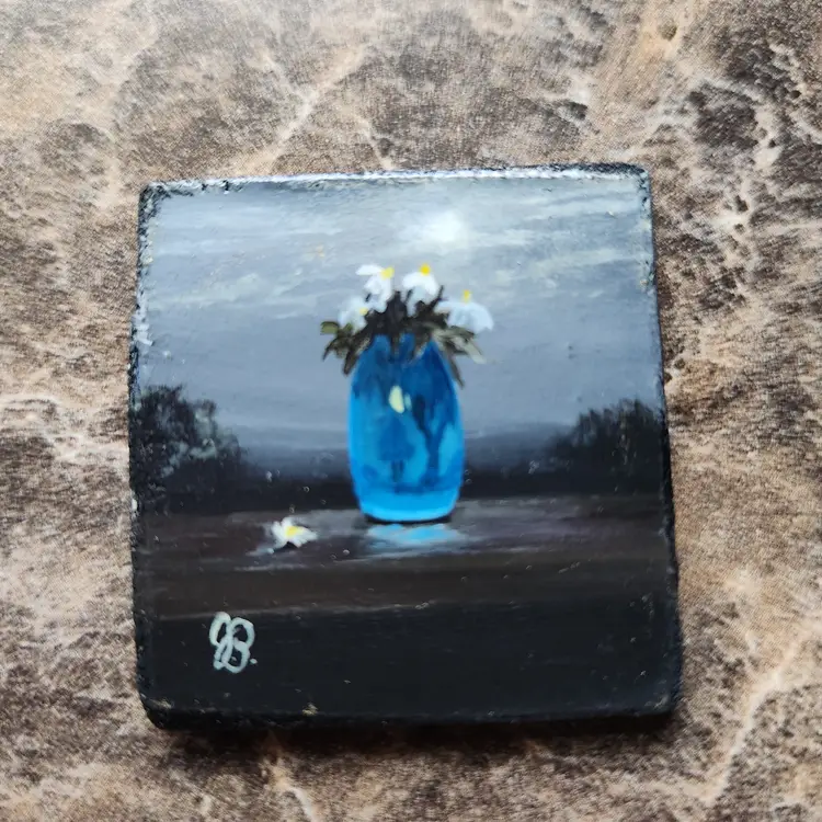 Miniature Oil Painting On Masonite Board Signed By The Artist Free Shipping