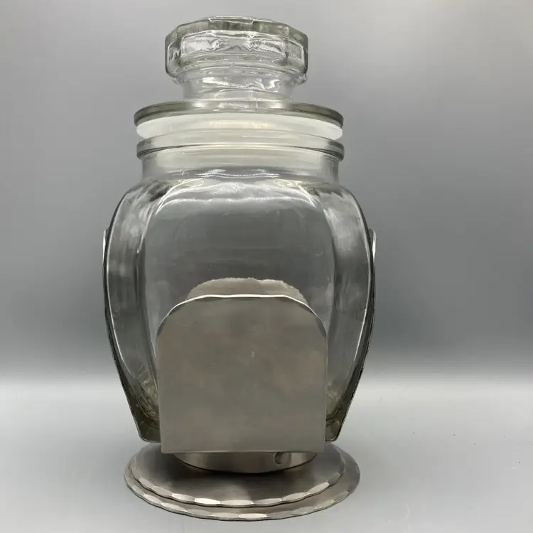 Vintage Wendell August Forge Bird Canister Holder and Glass Canister with Lid - Grove City