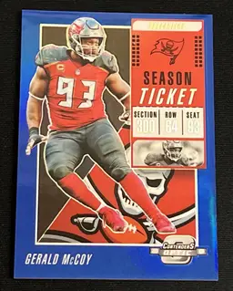 Gerald McCoy 2018 Panini Contenders Optic Blue Refractor #9 /99 Tampa Bay Buccaneers
