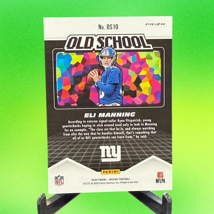 Eli Manning 2020 Mosaic #OS10 Old School Green Prizm New York Giants