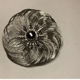 Silver Wire Swirl Brooch 2.5”