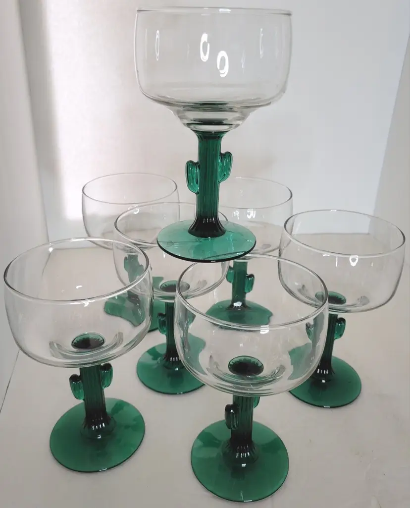 Cactus Wine Set Of 7 Vintage Wine Glassware