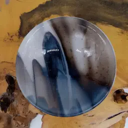 Artist signed glass trinket dish, bowl