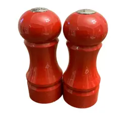 Red Wooden Salt And Pepper Shakers