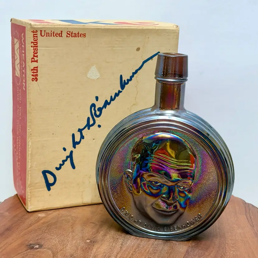 Wheaton Carnival Glass Dwight D. Eisenhower Decanter