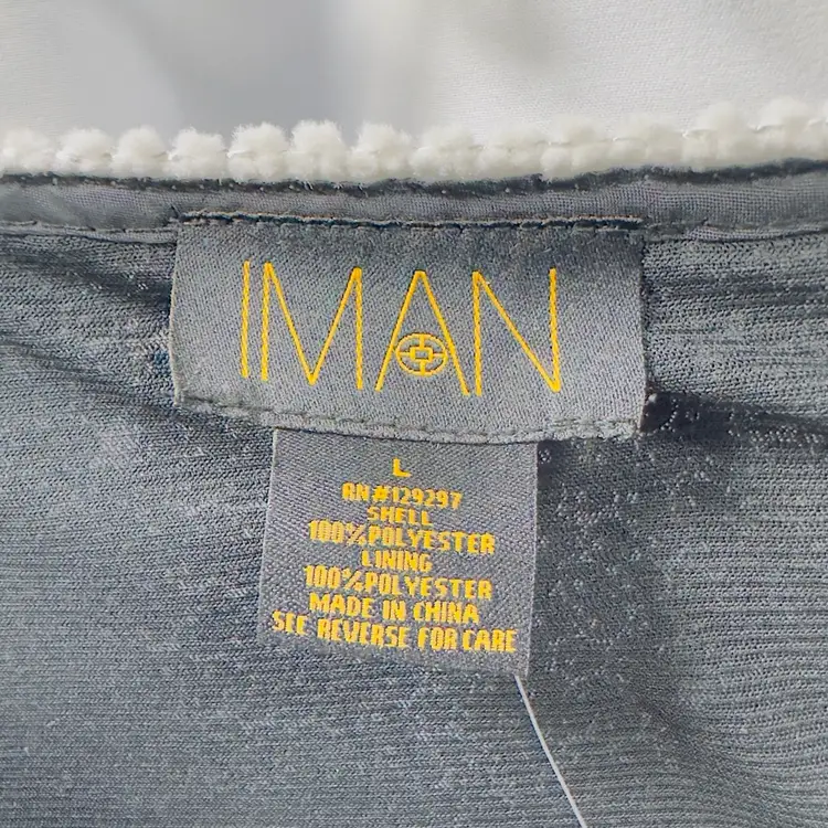 #1678 NWT Iman Black Sequined White Trim Evening Jacket 4 Pockets, Hook And Eye Closure