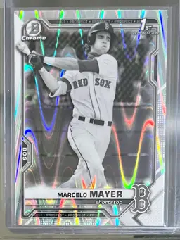 2021 Bowman Draft Marcelo Mayer 1st Chrome B&W RayWave Refractor Parallel Boston Red Sox
