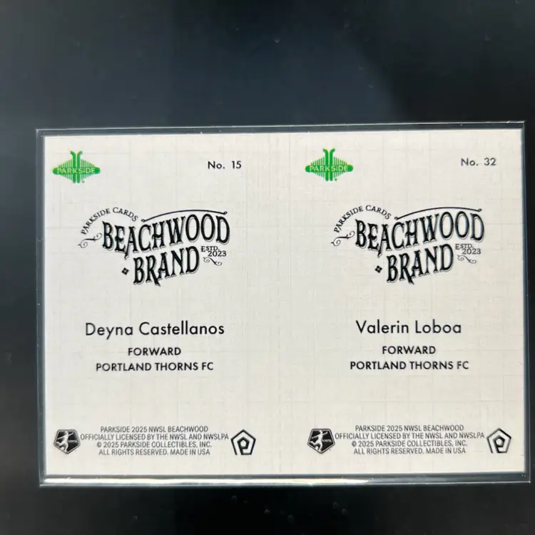 Valerin Loboa & Deyna Castellanos 2025 Parkside Beachwood Brand Beachwood Squared Soccer Card