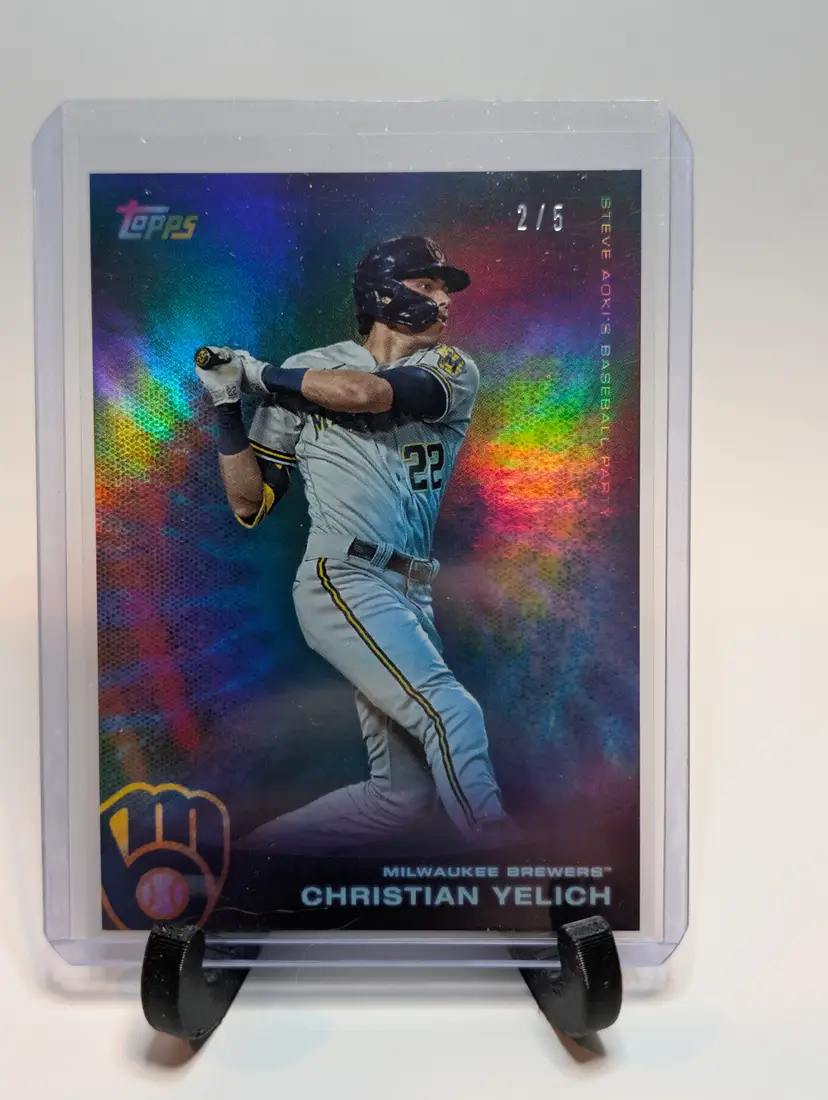 Christian Yelich #/5 2022 Topps x Steve Aoki Steve Baseball Party - (A) - Milwaukee Brewers