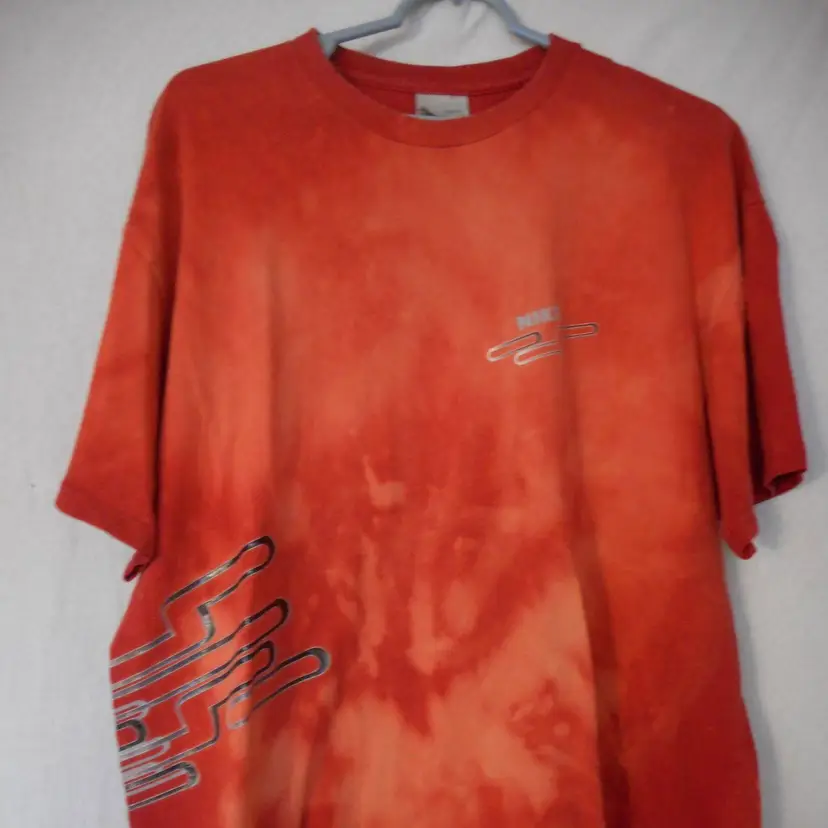 Nike Orange Custom Smiley Face Tee T-Shirt Short Sleeve cotton Unisex Sz XL