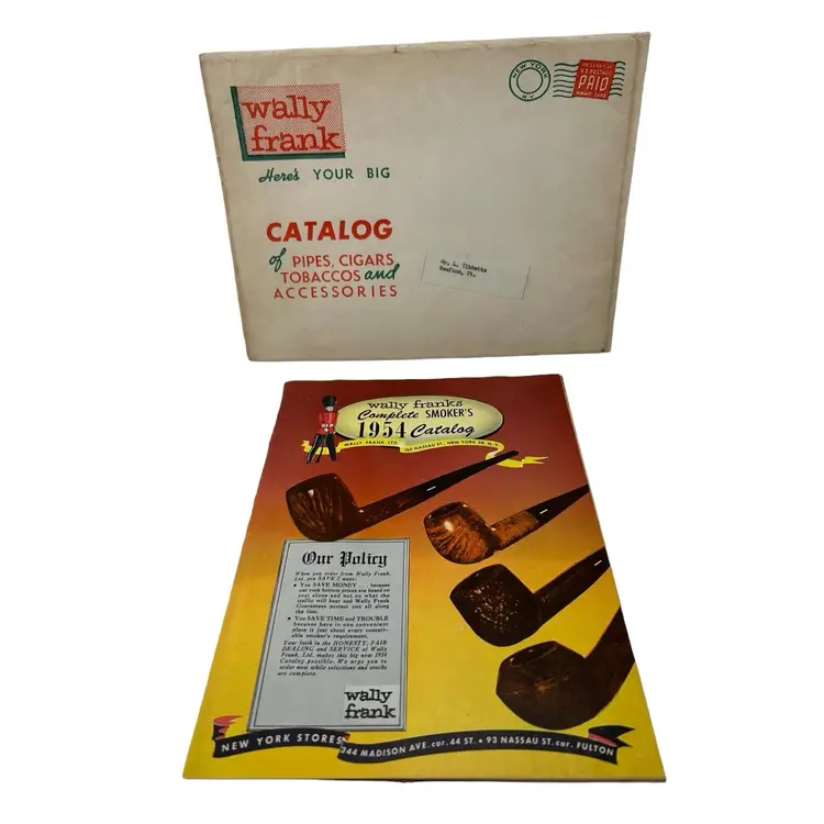 Vintage 1954 Wally Frank Tobacco Pipe Catalogue 