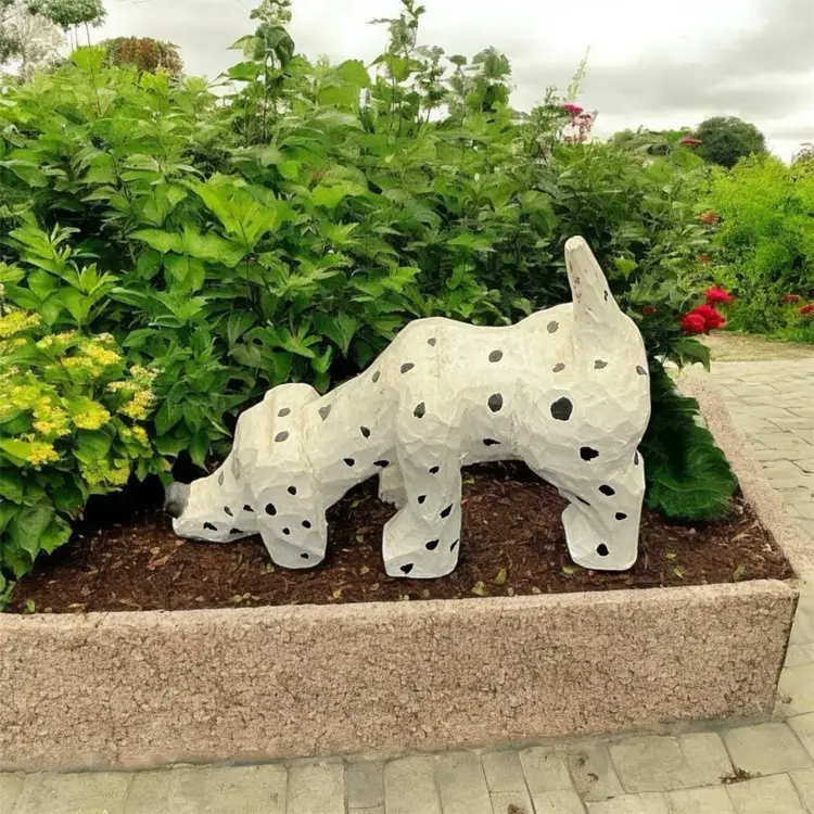 21) Hand Carved Wooden Dalmatian Dog 1”x4 1/2”x3 1/4”