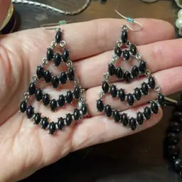 Black and silver town, fashion earrings dangle chandelier