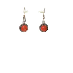 Sterling & Red Spiny Oyster Earrings