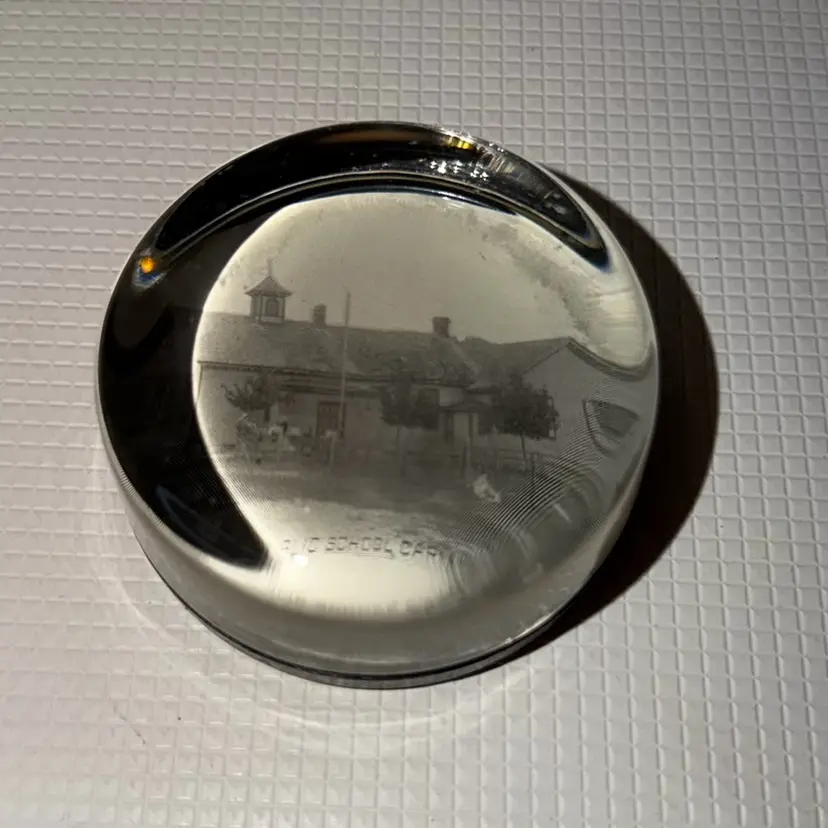 Paperweight Photo Graphic Of School In 1979