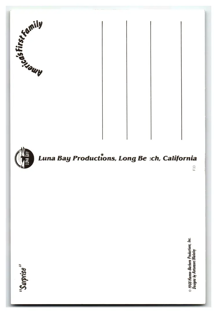 1983 Flintstones Surprise Party Postcard Fred Wilma Pebbles Dino Hanna-Barbera