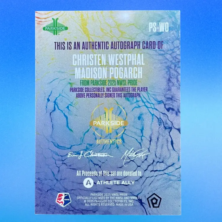 2025 NWSL Parkside Pride #PS-WD Christen Westphal / Madison Pogarch - Dual Auto