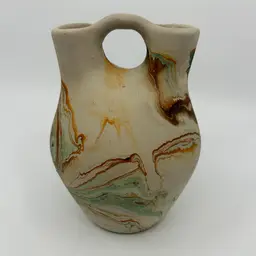 Vintage Nemadji Pottery Wedding Vase 5.75”