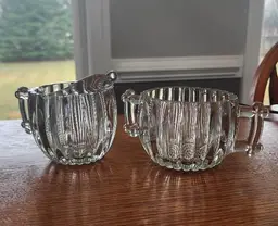 #01 Jeanette Glass Creamer & Sugar bowl