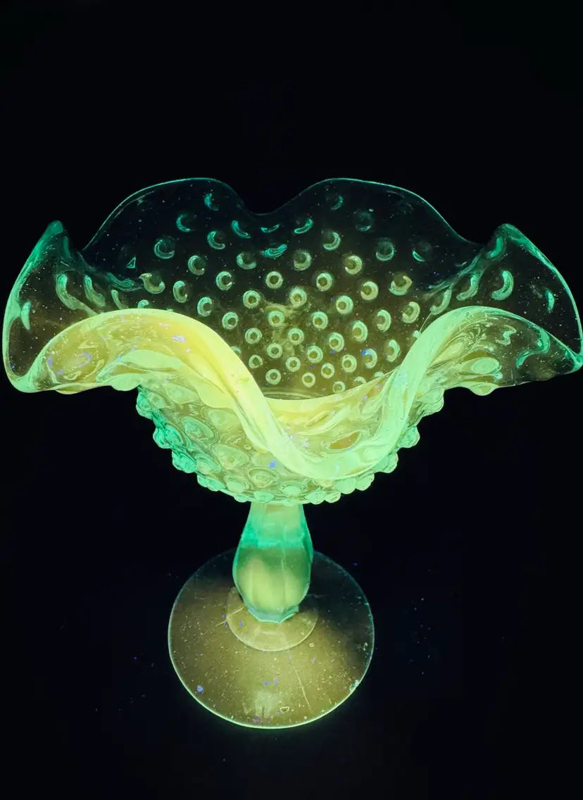 Gorgeous Blue Hobnail Pedestal Candy Dish