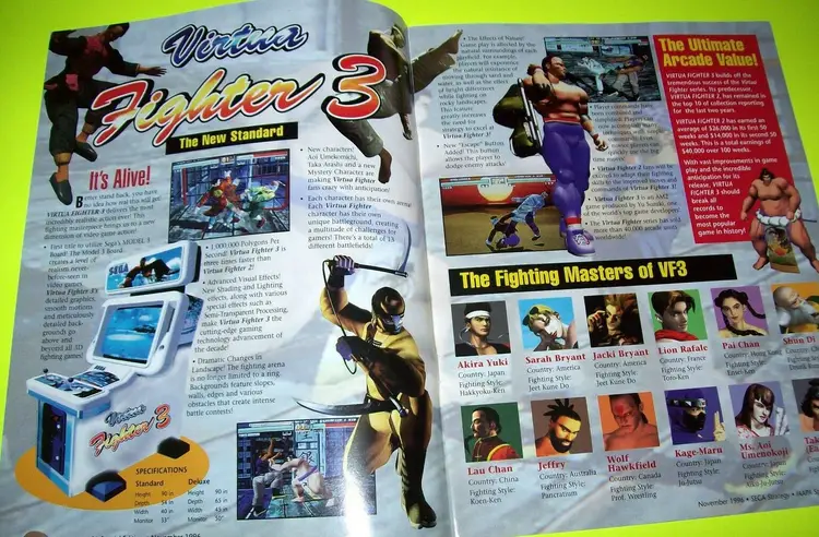 Sega Strategy Magazine Retro Video Arcade Games Virtua Fighter Daytona Die Hard