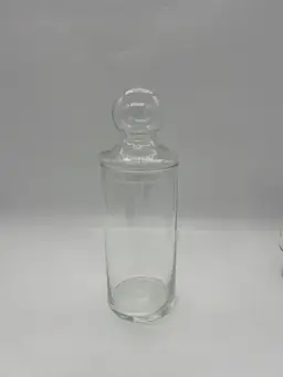 Clear Glass Apothecary Jar Canister Bubble Lid 10”