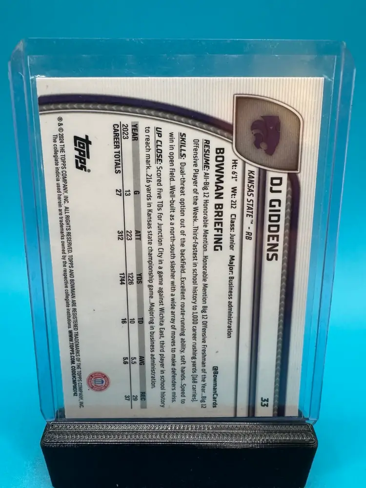 DJ Giddens 1st Bowman Chrome U Teal Lava Refractor Indianapolis Colts