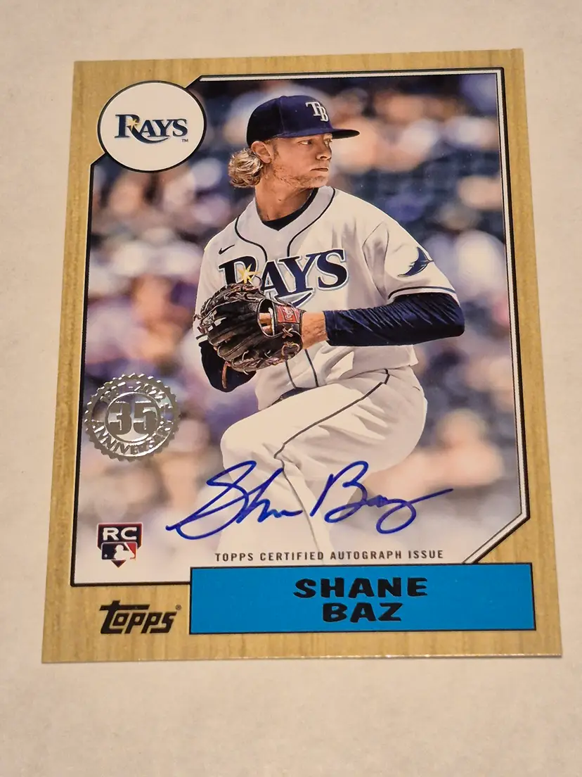 Shane Baz (RC) 2022 Topps 1987 35th Anniversary Autograph Card #87BA-SBA
