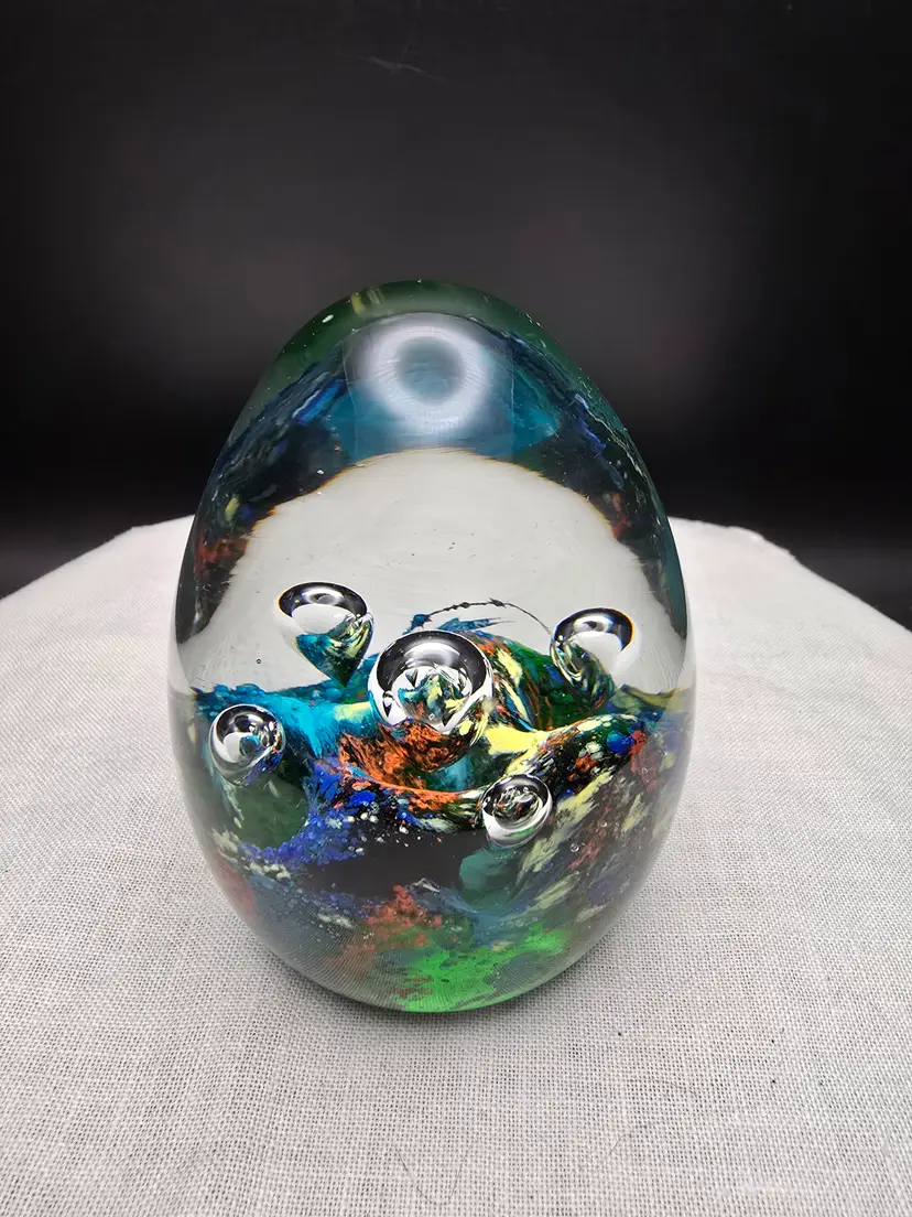 Vintage Hand-Blown Murano-Style Art Glass Paperweight