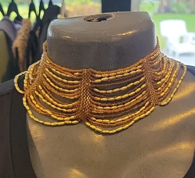 Vintage Gold Beaded Choker