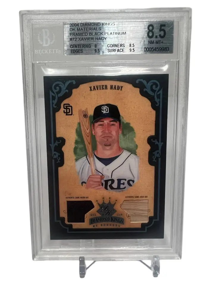 2004 Xavier Nady Diamond Kings 1/1 Materials Framed Black Platinum Becket 8.5