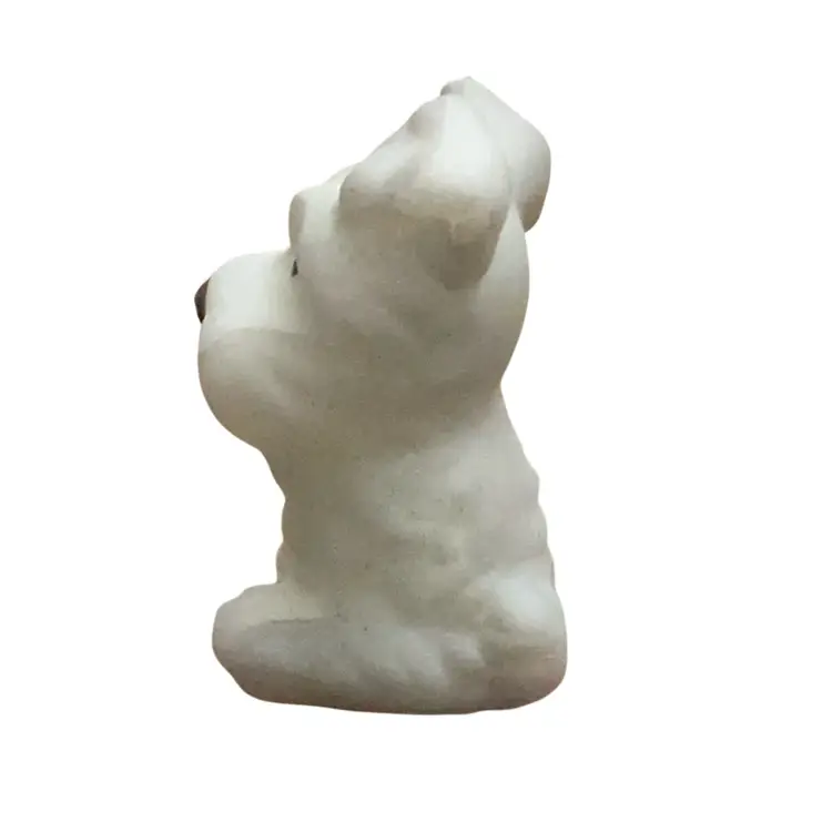 Fenton Opal Satin HP By Marilyn Wagner Terrier Dog 3” X 2”